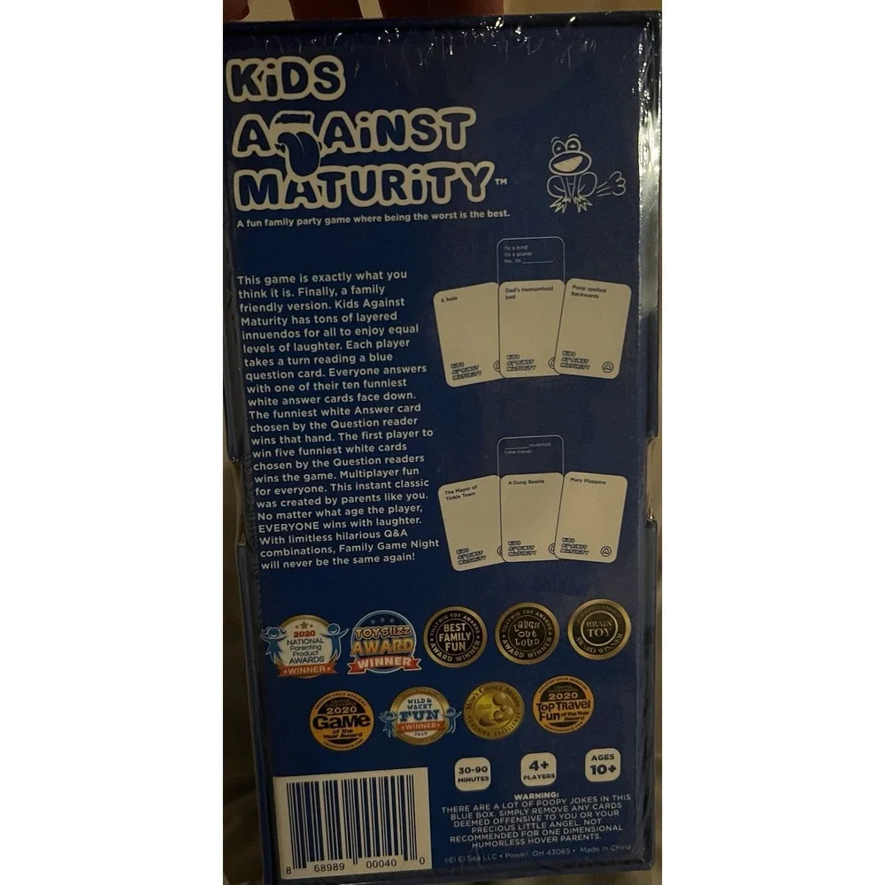 Kids Against Maturity‎ Core Game & Expansion Packs Blue Box Card Game Sealed